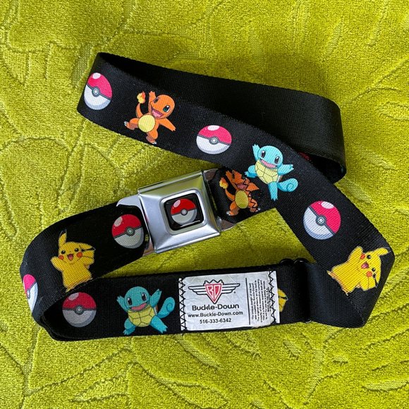 Buckle-Down Pokemon Poke Balls and Starters Seatbelt Belt Made in USA 2013 - Picture 1 of 8